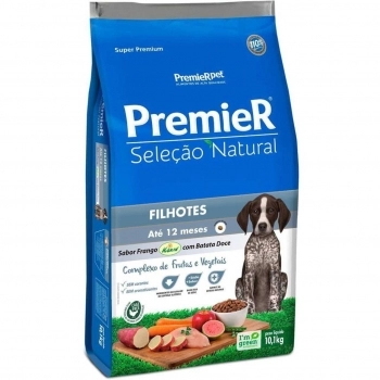 Ração Premier Seleção Natural para Cães Filhotes com Batata Doce 10kg