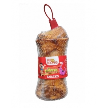Osso Nó Pet Works The Flintstones Nº 7/8" Bacon para Cães Caixa com 18 Unidades