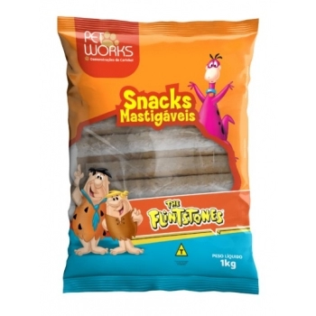 Palitos Rígidos 5x15mm Pet Works The Flintstones para Cães 1kg