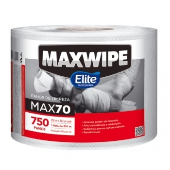 Pano de Limpeza Maxwipe MAX70 Softys Bobina com 750 Folhas