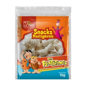 Osso Nó Natural 4"–5" para Cães Pet Works The Flintstones 1kg Pacote com 6 Unidades