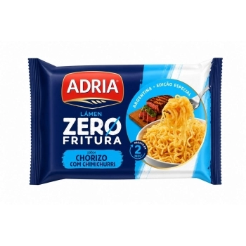 Lámen Adria Zero Fritura Sabor Chorizo com Chimichurri 75g Caixa com 50 Unidades