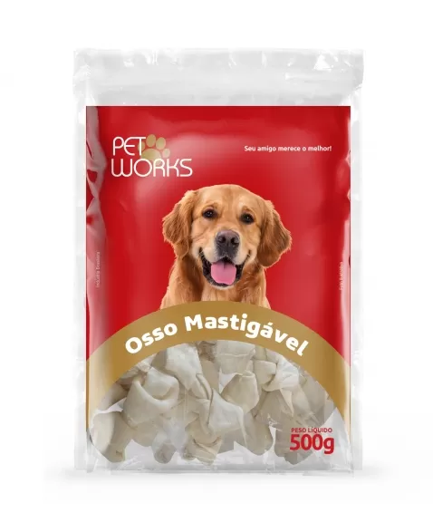 Petisco Pet Works Osso Nó Cães Tamanho 2"3" 500g