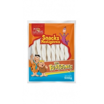 Osso Retriever Natural 8" para Cães Pet Works The Flintstones 500g Kit com 12 Unidades