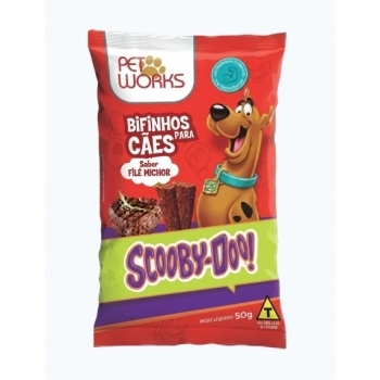 Bifinho Pet Works Scooby-Doo Filé Mignon para Cães 50g Kit com 20 Unidades