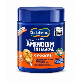 Pasta de Amendoim Santa Helena Integral Creamy 500g Caixa com 10 Unidades