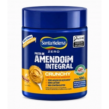 Pasta de Amendoim Santa Helena Integral Crunchy 500g Caixa com 10 Unidades
