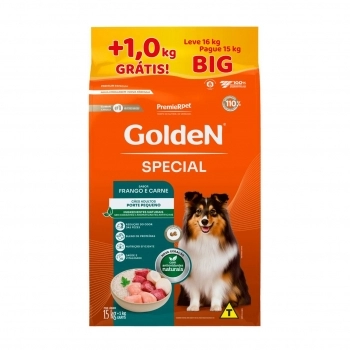 Ração Golden Fórmula para Cães Adultos Pequeno Porte 16kg Big