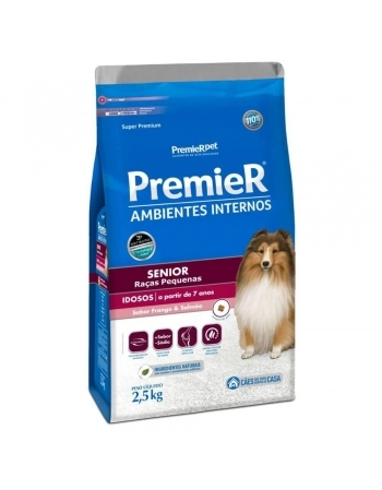 Ração Premier Ambientes Internos Cães Sênior Sabor Frango 2,5kg