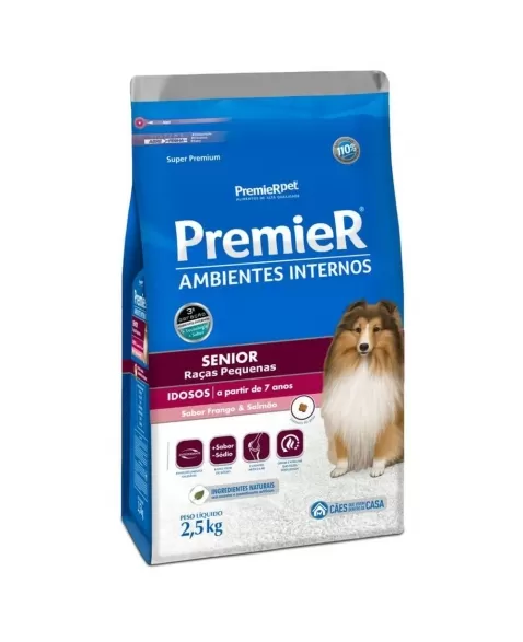 Ração Premier Ambientes Internos Cães Sênior Frango 2,5kg