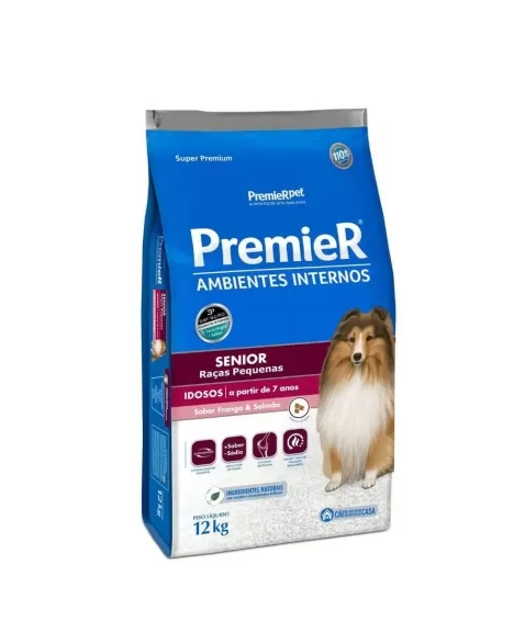 Ração Premier Ambientes Internos Cães Sênior Frango 12kg