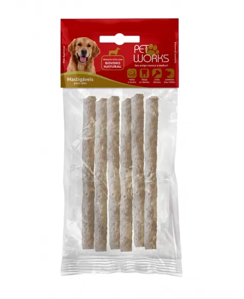 Petisco Pet Works Palitos Rígidos Naturais Cães 10mm 1kg