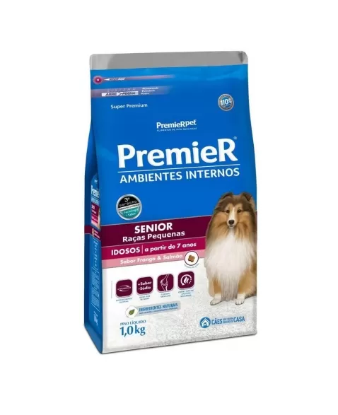 Ração Premier Ambientes Internos Cães Sênior Frango 1kg