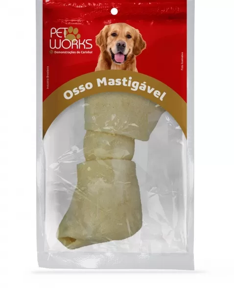 Petisco Pet Works Osso Nó Cães Tamanho 3"4"