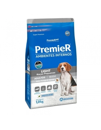 Ração Premier Ambientes Internos Light para Cães Adultos Sabor Frango 1kg