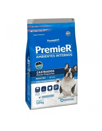 Ração Premier Ambientes Internos para Cães Adultos Castrados Sabor Frango 1kg