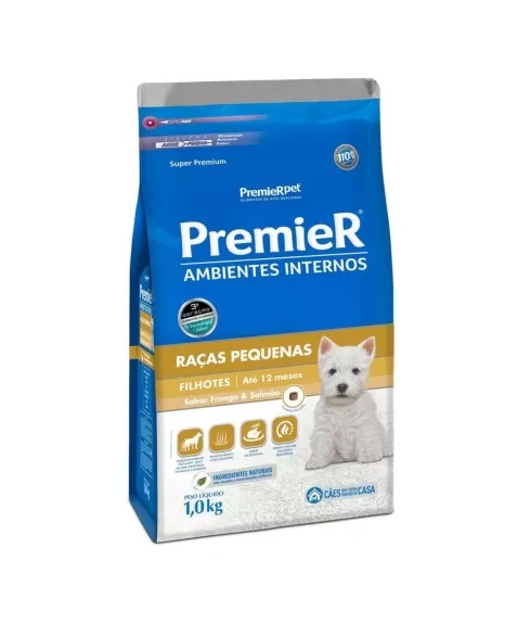 Ração Premier Ambientes Internos Cães Filhotes Frango 1kg