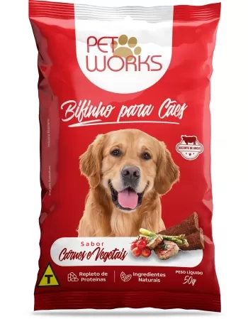 Petisco Pet Works Bifinho Cães Carnes & Vegetais 20X50g