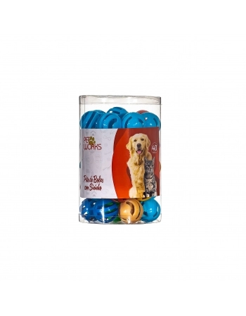 Bola com Sininho para Gatos Pet Works Sortida — Pote com 40 Unidades