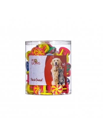 Brinquedo Pet Works Pote de Carrossel (Cores Sortidas) - Kit com 40 Unidades