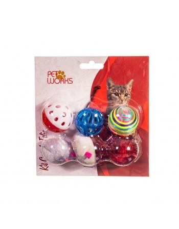 Brinquedo Pet Works Kit Gatinho Feliz com 6 Peças