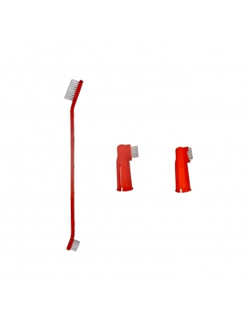Kit Escova de Dentes para Cães e Gatos Pet Works com 2 Dedeiras Sortido