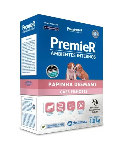 Ração Premier Ambientes Internos Cães Filhotes Papinha Desidratada 1kg