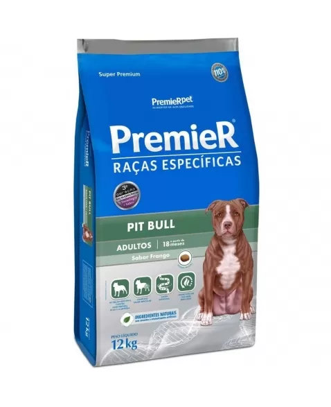 Ração Premier Raças Específicas Cães Adultos Pitbull 12kg