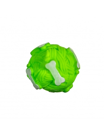 Brinquedo Pet Works Bola com Osso de Vinil Verde 7,5cm para Cães
