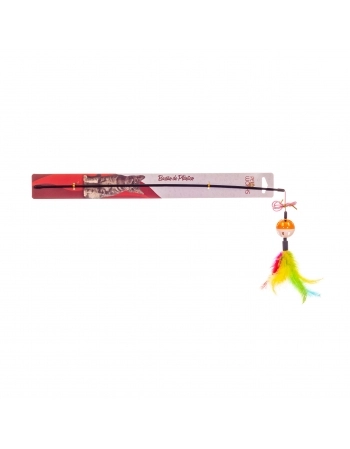 Brinquedo Varinha para Gatos com Bolinha e Penas Pet Works Sortido 1 Unidade