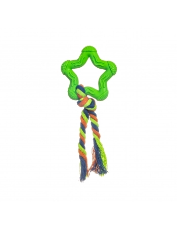 Brinquedo Mordedor Argola Estrela com Corda Looney Tunes Pet Works 7cm Sortido 1 Unidade