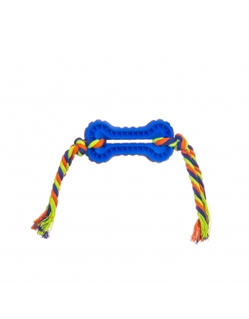 Brinquedo Mordedor Osso Cravo com Corda Dupla Pet Works Sortido 1 Unidade