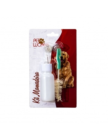 Kit Mamadeira para Filhotes Pet Works 60ml Sortido