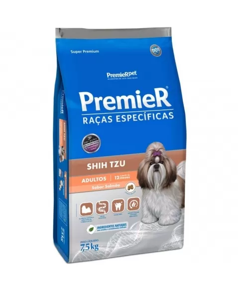 Ração Premier Raças Específicas Cães Adultos Shih Tzu Salmão 7,5kg