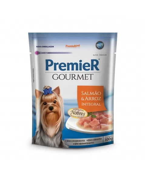 Ração Úmida Premier Gourmet Cães Adultos Porte Pequeno Salmão 85g (20 Unidades)