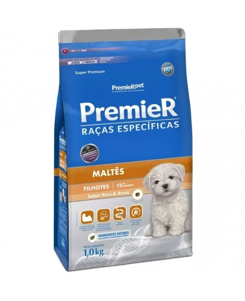 Ração Premier Raças Específicas Cães Filhotes Maltes 1kg