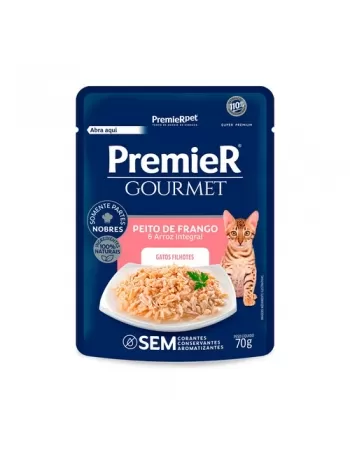 Ração Úmida Premier Gourmet Gatos Filhotes Frango 70g (20 Unidades)