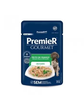 Ração Úmida Premier Gourmet Cães Filhotes Frango 85g (20 Unidades)