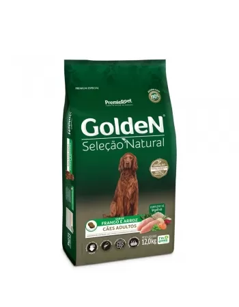 Ração Golden Seleção Natural Cães Adultos Frango & Arroz 12kg