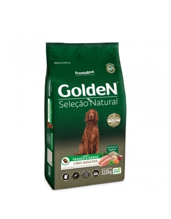 Ração Golden Seleção Natural Cães Adultos Frango & Arroz 12kg