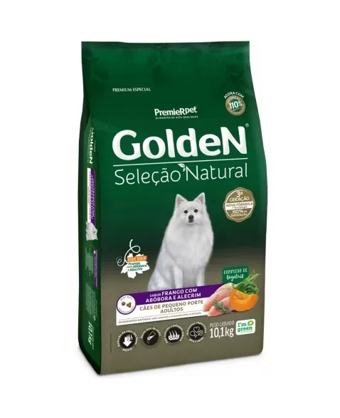 Ração Golden Seleção Natural Cães Adultos Porte Pequeno Abóbora 10,1kg