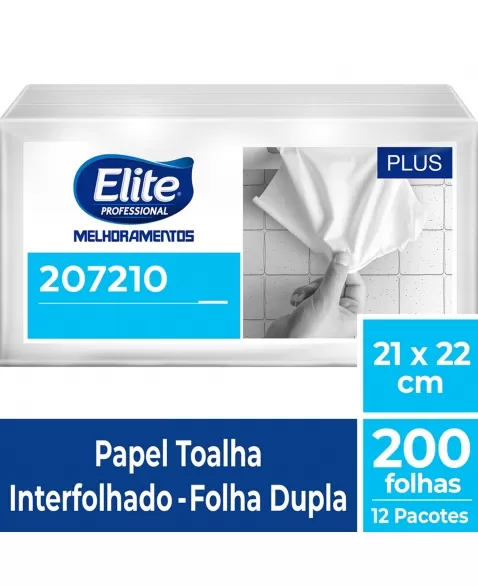 ELITE TOALHA DE PAPEL INTERFOLHADO FD PLUS 12X200 FOLHAS