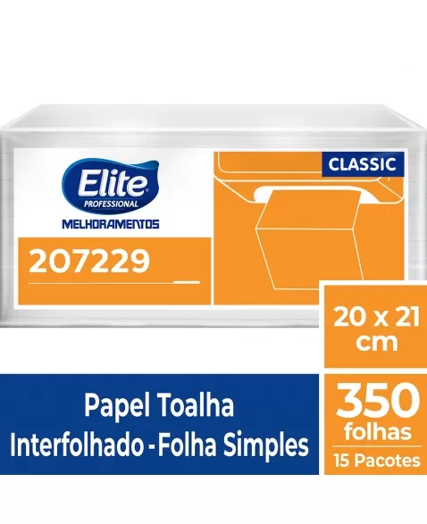 ELITE TOALHA DE PAPEL INTERFOLHADO FS CLASSIC 15X350 FOLHAS