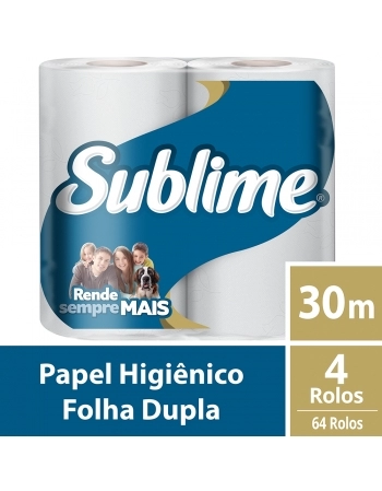 Papel Higiênico Folha Dupla Elite Sublime Plus - Pacote com 16 Rolos e 4 Metros