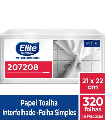 ELITE TOALHA DE PAPEL INTERFOLHADO FS PLUS 15X320 FOLHAS