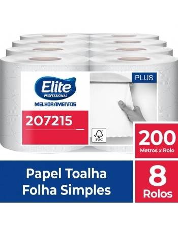 ELITE TOALHA DE PAPEL ROLO FS PLUS 8X200M