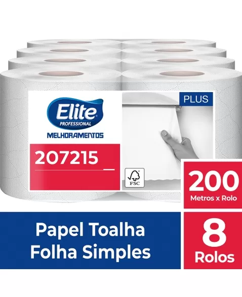 ELITE TOALHA DE PAPEL ROLO FS PLUS 8X200M