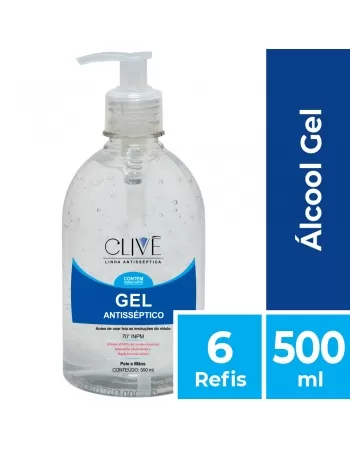 Elite Alcool Gel Antisseptico Pump Clive 6X500ML