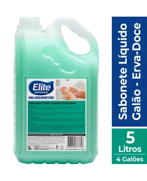 ELITE SABONETE LIQUIDO GALAO CLASSIC FRAGRANCIA ERVA DOCE 4X5L