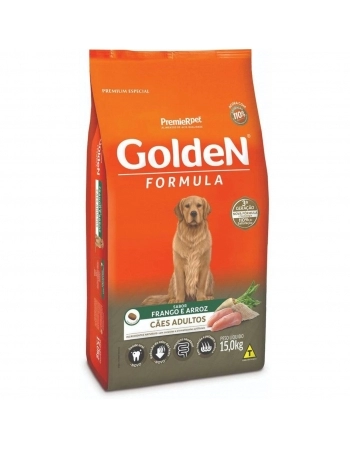 Ração Golden Fórmula Cães Adultos Sabor Frango e Arroz 15kg